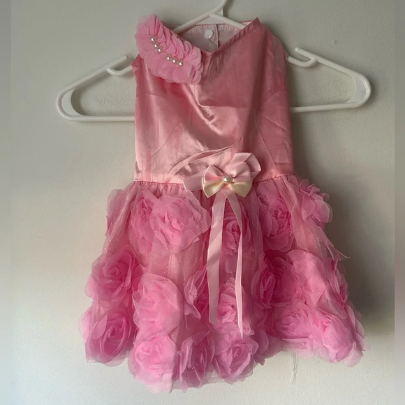 Small Dog Formal Pink Floral Dress - Picture 1 of 3